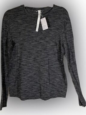 Lululemon Heathered Gray Long Sleeve Top Size M Athletic Activewear